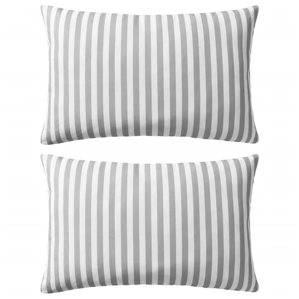 Maison exclusive - cojines para exterior a rayas 60x40 cm gris 2 unidades