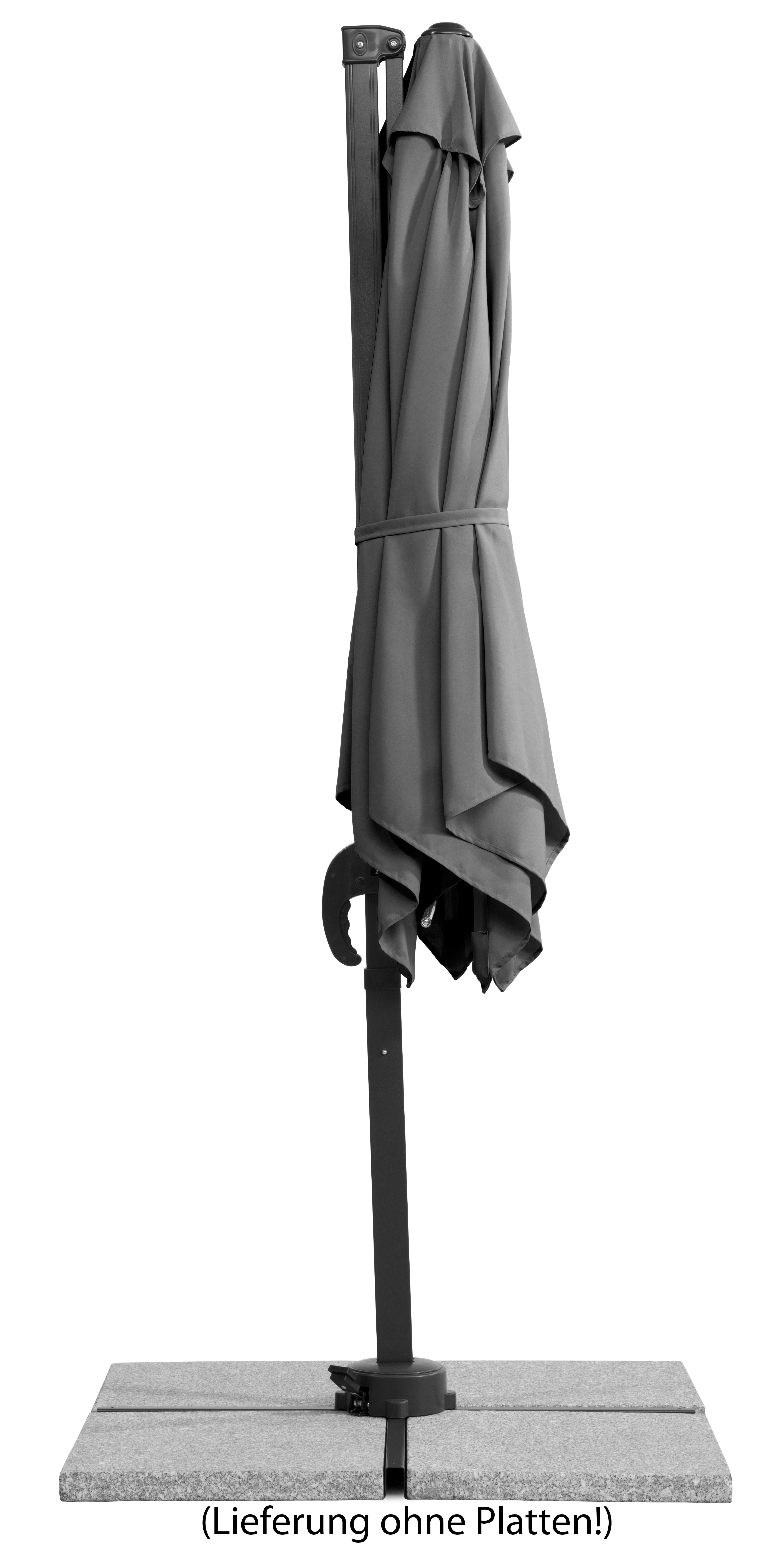 Parasol déporté Schneider Rhodos Junior anthracite, 230 x 230 cm – rotatif 360°, avec housse - 4