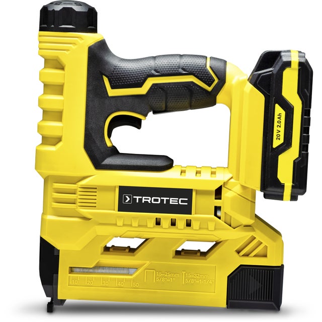 TROTEC Agrafeuse cloueuse électrique PTNS 10-20V sans fil avec batterie 2.0 Ah mallette et 1000 agrafes