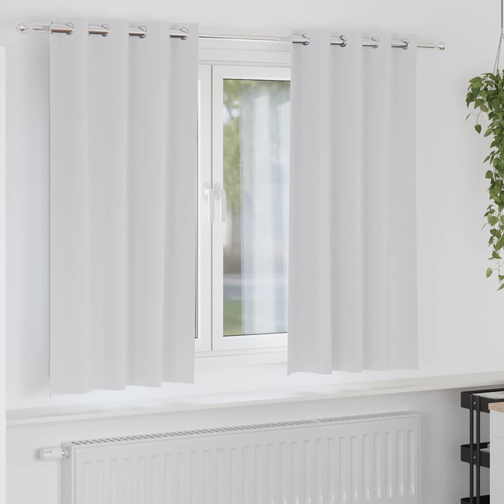 Firany blackout z kółkami 2 pcs Jasnoszary 175 x 140 cm vidaXL