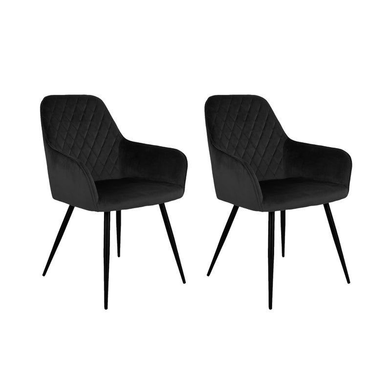 Harbo krzesło stołowe aksamit czarny, czarny.