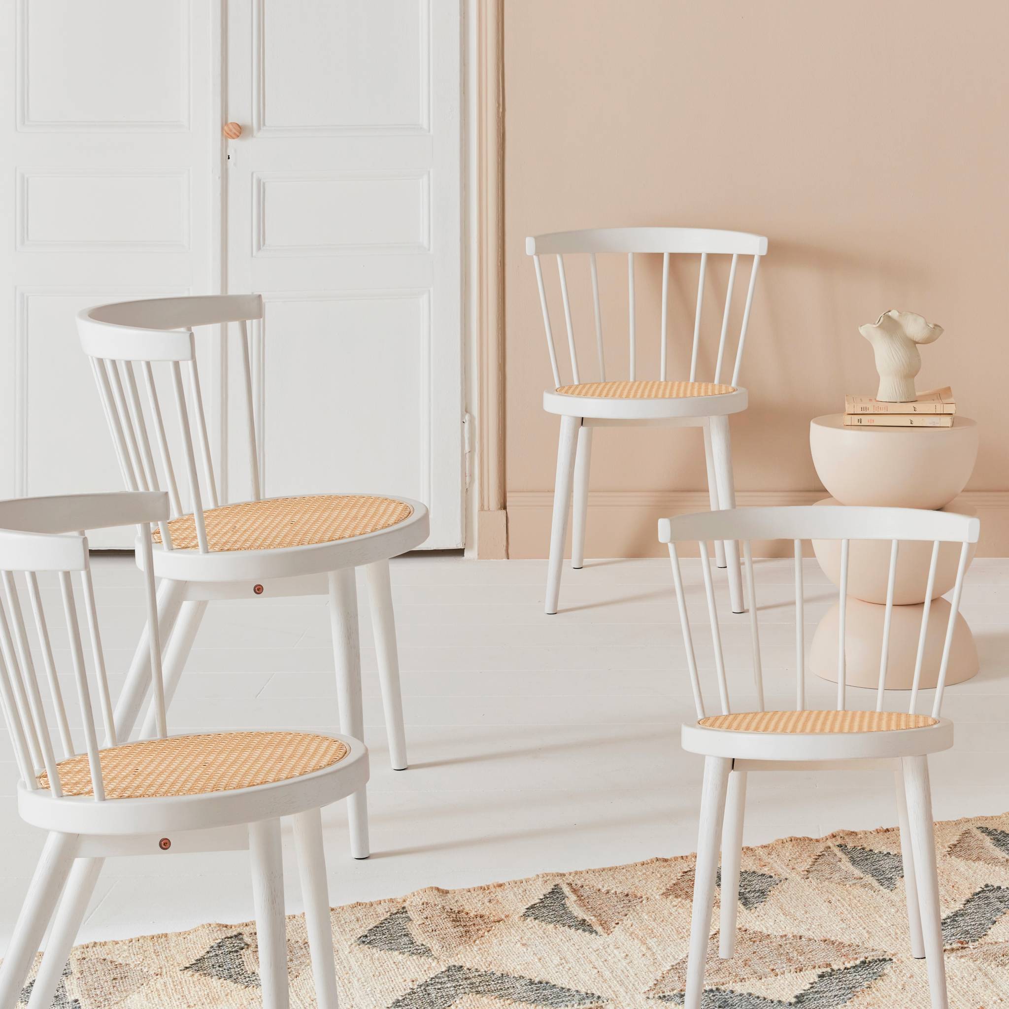 Set di sedie in legno e paglia, Bianco Leroy Merlin