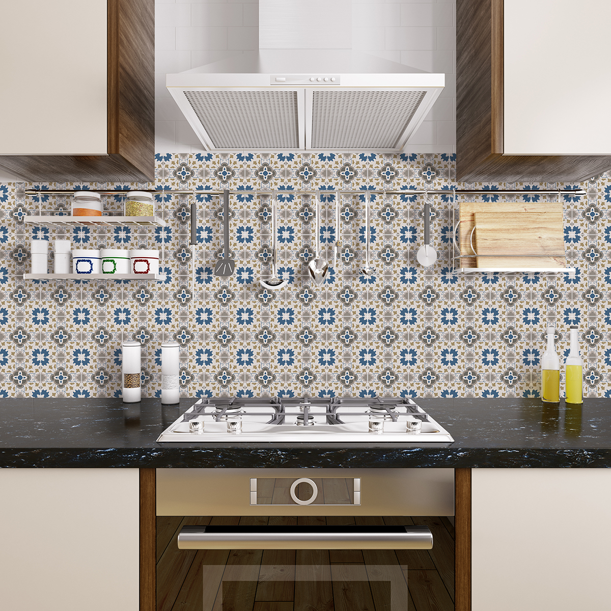 30 vinilo baldosas azulejos marcelina - adhesivo de pared - revestimiento sticker mural decorativo - 30stickers10x10cm