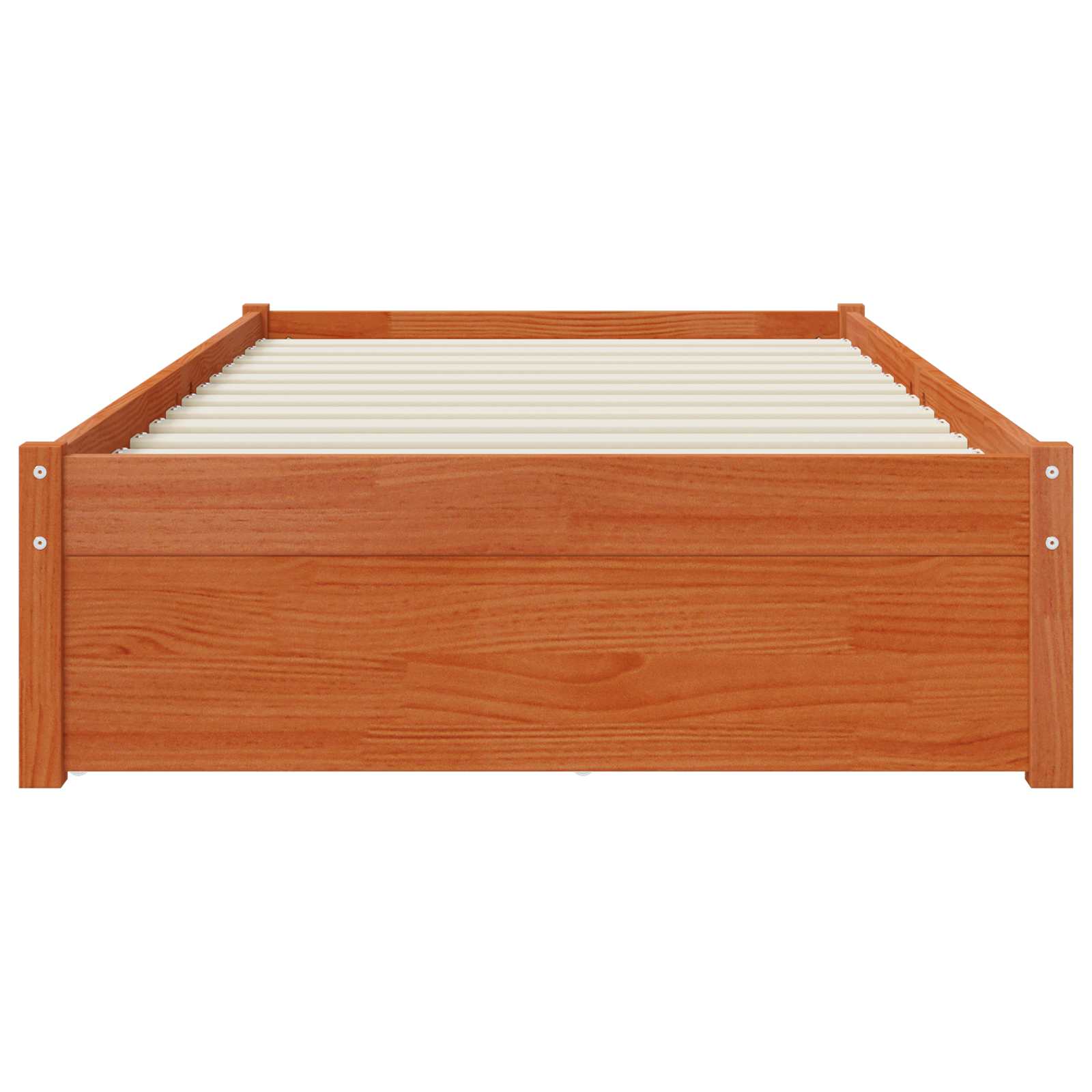 Cadre de lit avec roues, 2 pièces, cire marron, en bois de pin massif, pour la chambre - 7