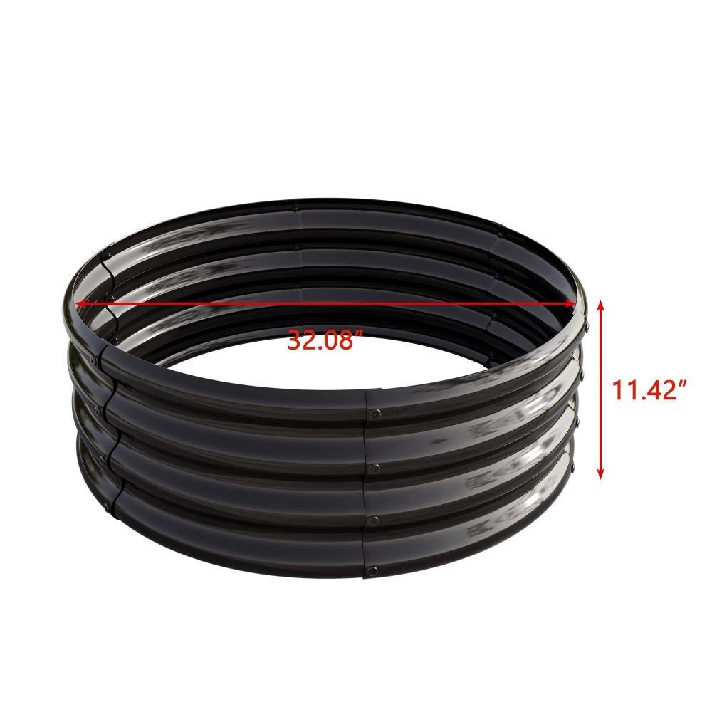 Carré potager surélevé galvanisé, rond, pour légumes, fruits et fleurs, jardin extérieur, jardinage - 2