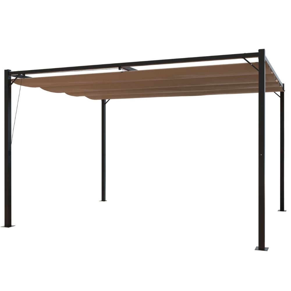 TUSA Gazebo autoportante tela poliestere grigio tortora 3 x 4 m, 12 m² - 2