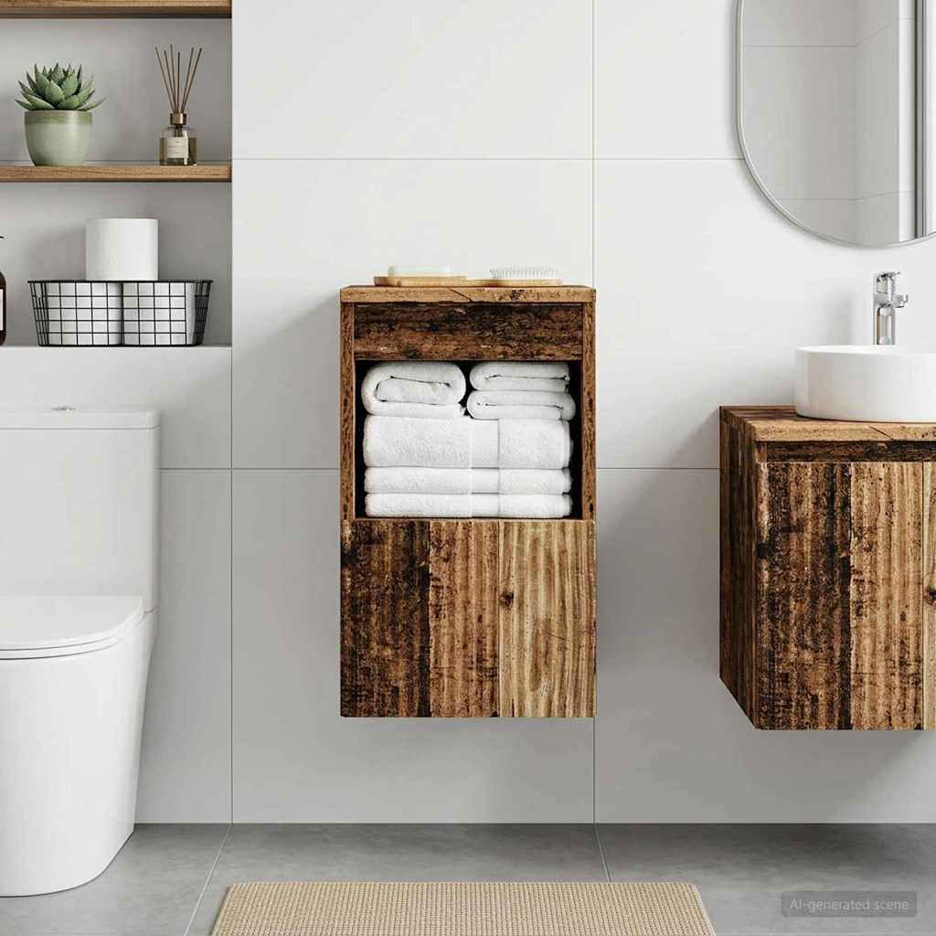 Mueble de baño de madera envejecida, 30 × 35 × 50 cm
