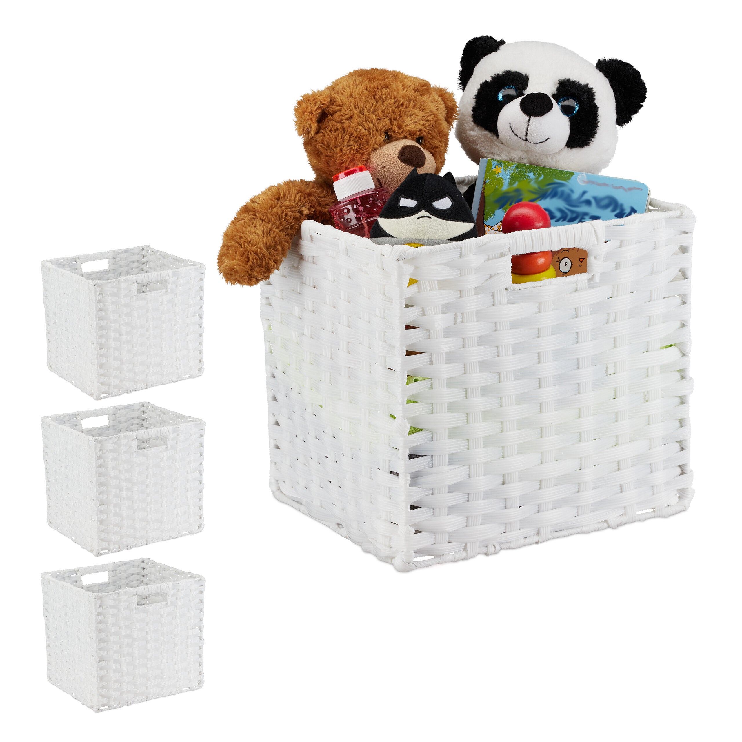 Panier Organiseur 5 Compartiments Avec Poignée - Plastique Empilable Rose Pour Bureau, Maquillage Et Bricolage