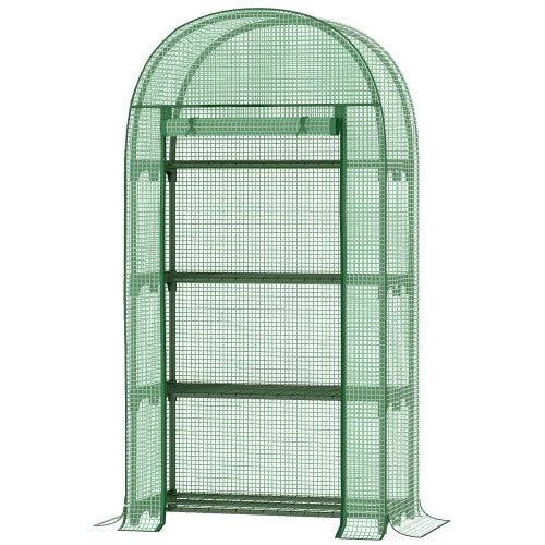 Serre en film, 4 étagères, mini serre pour balcon, couleur verte — free download