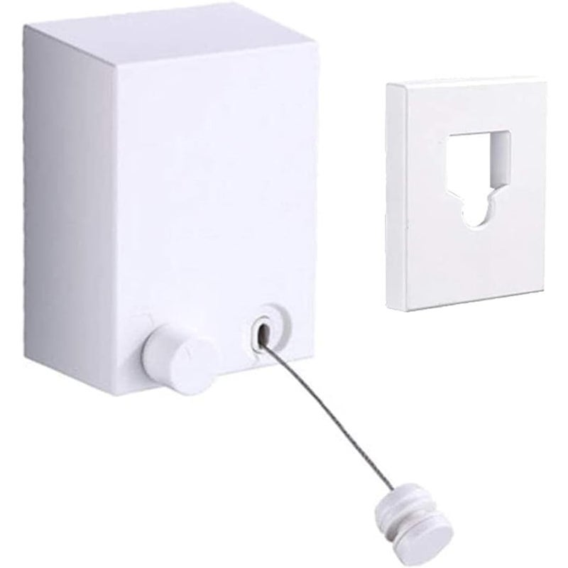 Przenośna, zwijana linka do suszenia ubrań ABS + aluminiowa obudowa, odpowiednia na balkon, długość 4,2 metra, biała