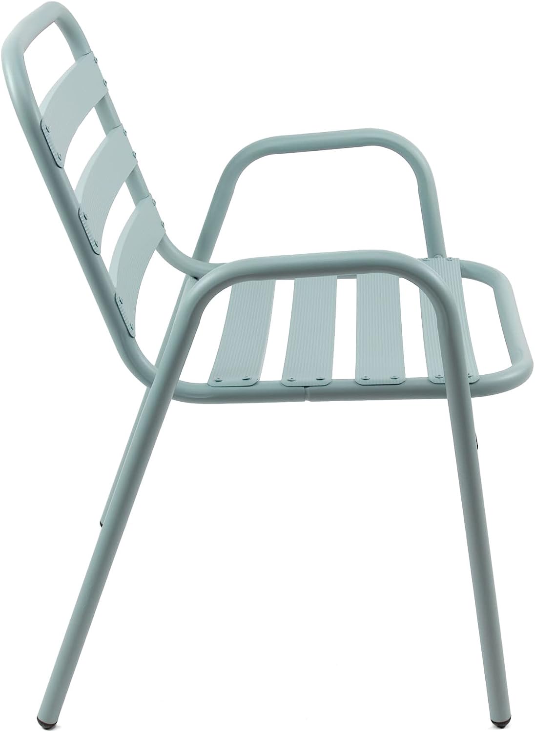 Silla de Aluminio con Reposabrazos para Jardín - Alto 76 cm x Largo 56 cm x Ancho 48 cm - verde claro - 4
