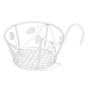 Fioriere Per Ringhiere 61cm Con Rivestimento Cocco - 2 Pezzi Metallici Per Balcone E Giardino
