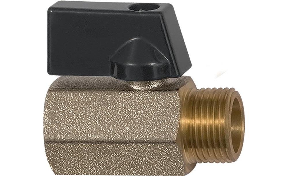 2 Robinets à Boisseau Sphérique Mini 3/8" - Filetage Femelle/mâle - Acier Au Carbone Nickelé - Pour Eau, Gaz, Installations Domestiques