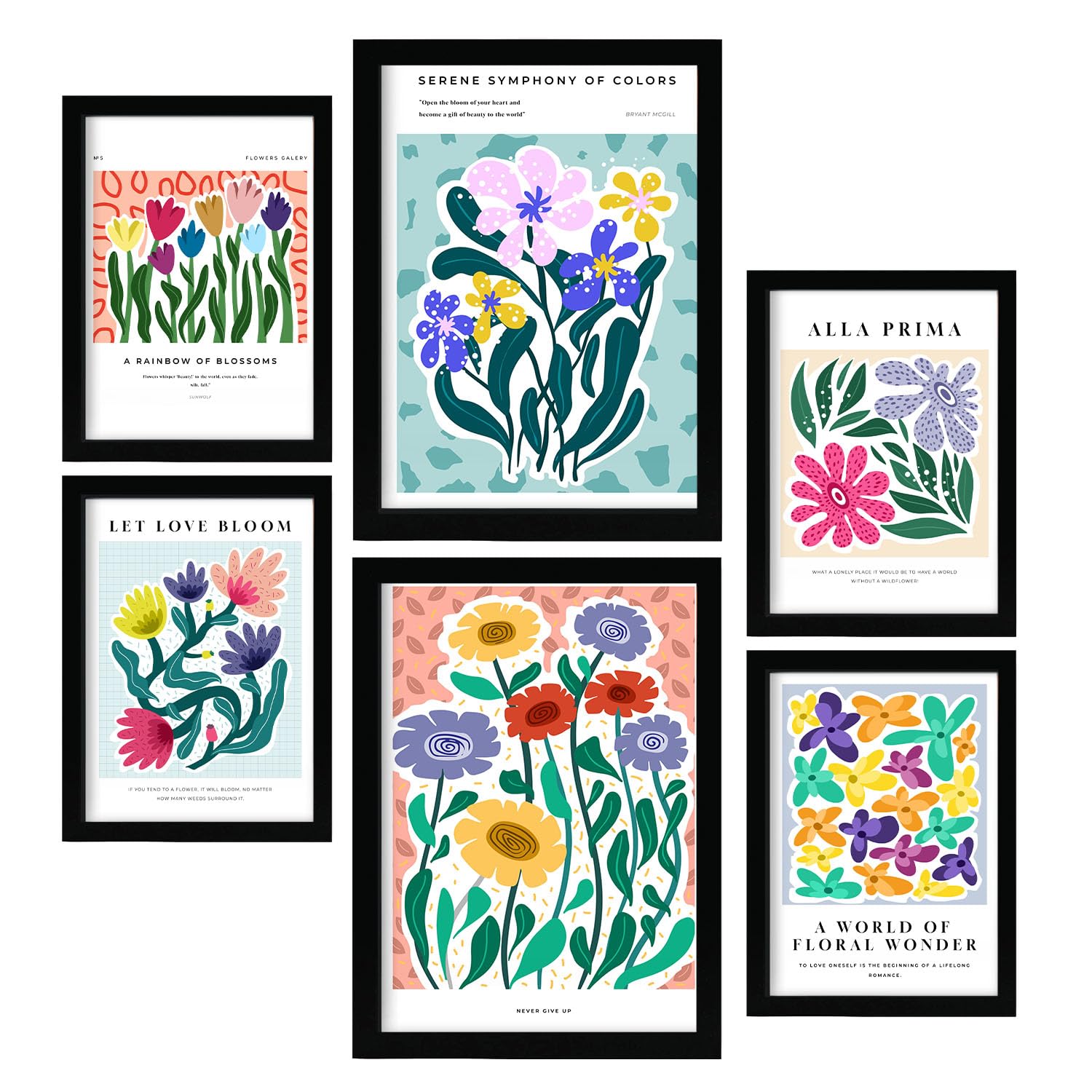 Nacnic lámina poster de delicia galería de arte abstracta cuadros decorativos para tu salón dormitorio hogar estampados a4 y a3 con marco negro