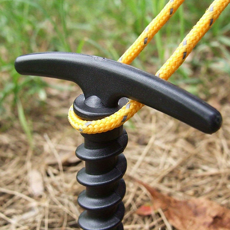 Lot De 10 Piquets De Sol Pour Extérieur - Clous En Spirale Pour Tente Coupe Vent Pour Camping Outils Exterieur Noir 95197817