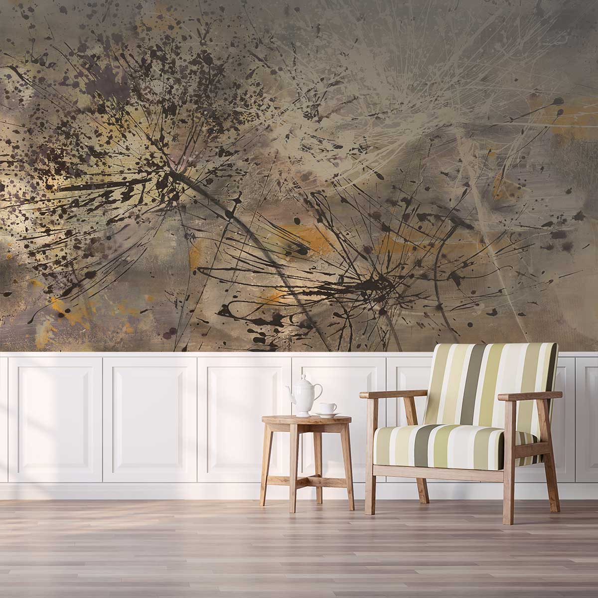 Papier peint pissenlit peinture soufflée - 364x270cm - 4