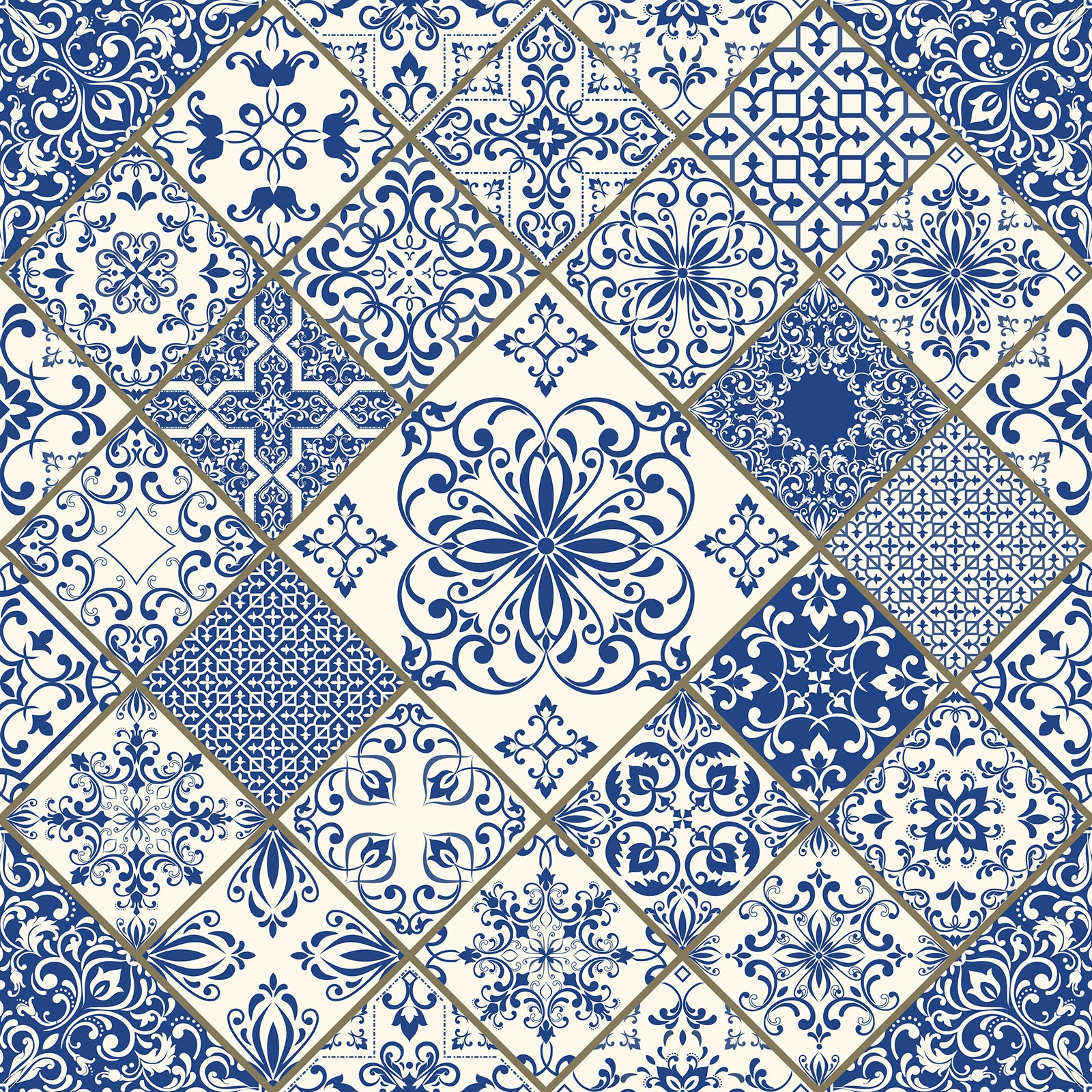 Crédence adhésive sticker décoratif pour cuisine - Effet carreaux de ciment - Adhésif BRILLANT - 60x60 cm - 2