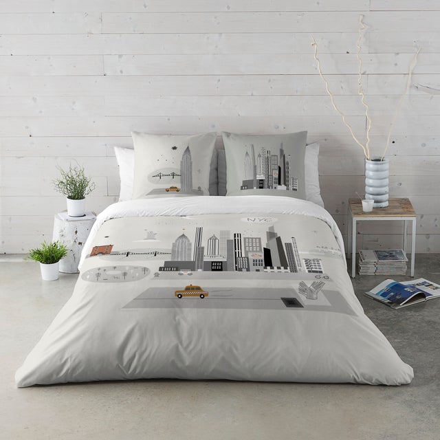 DOING THE INDIAN - Housse de couette imprimée - Coton extra doux - Comprend 1 ou 2 taies d'oreiller - NYC