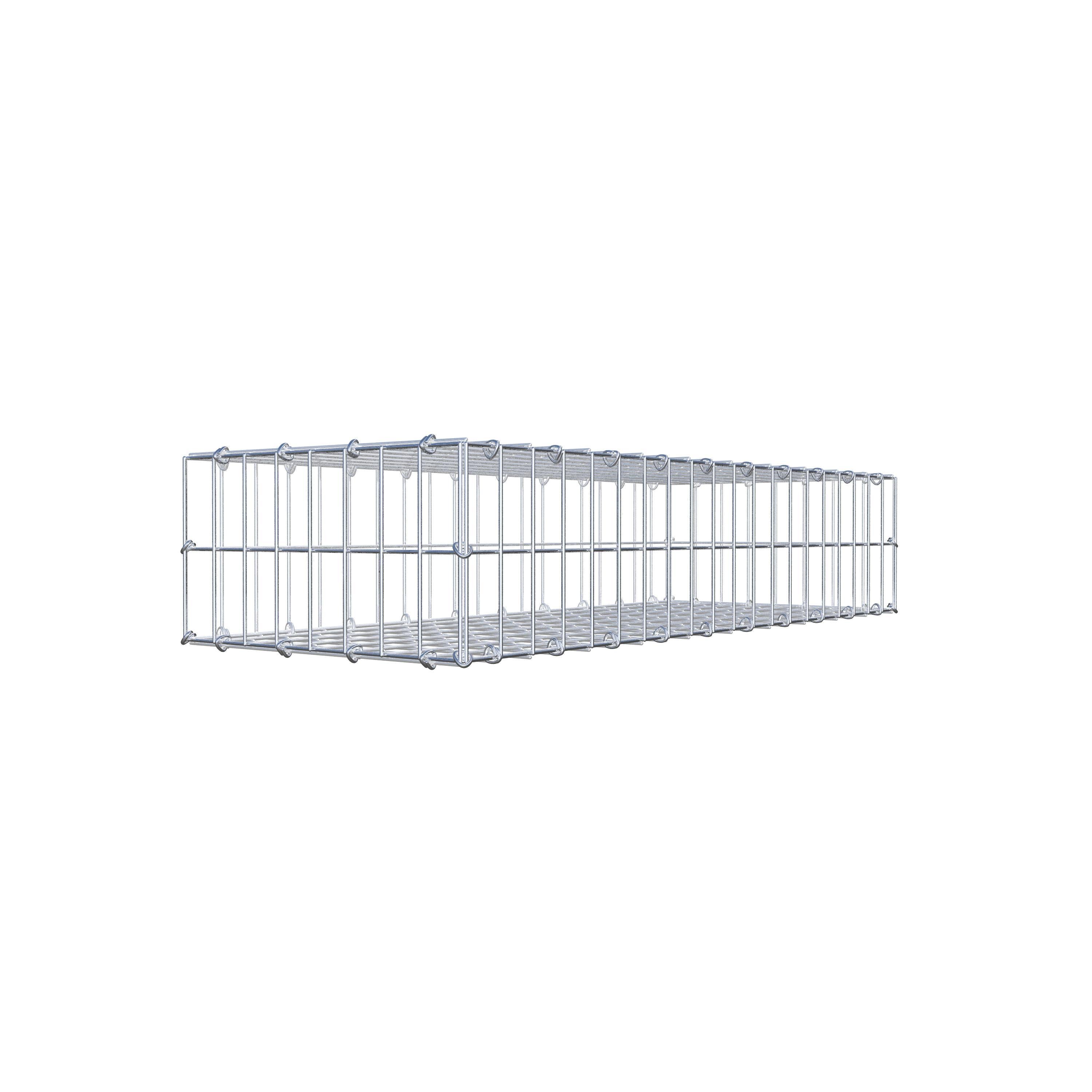 Gavión de acero galvanizado 100x20x40cm (LxAxP), malla 5 x 10cm, Anillo en C, jaula metálica para muro o jardín - 6