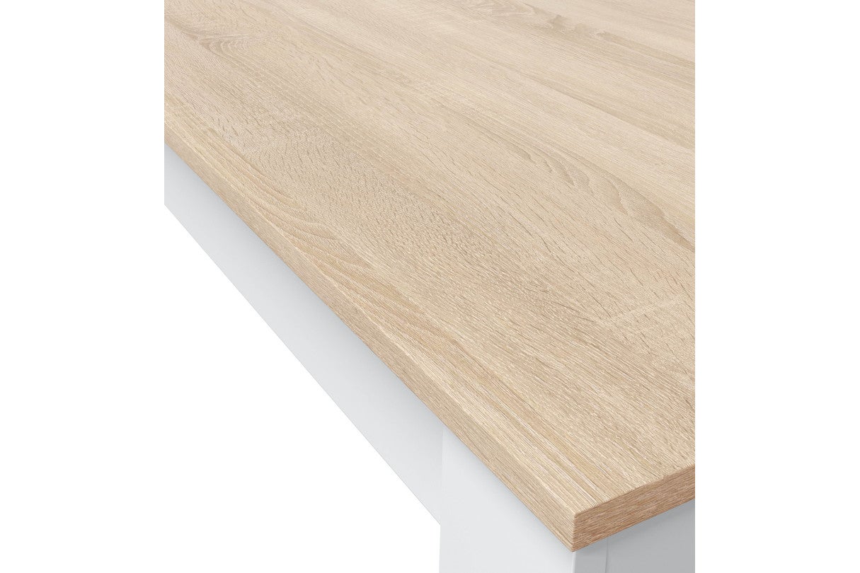 Table extensible ERIKA L31/140cm - Blanc / Bois - 8