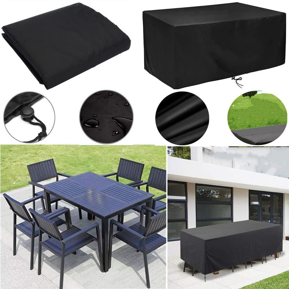 Housse Table de Jardin, Housse Salon de Jardin 200x100x75cm Rectangulaire Imperméable Bache de Protection Exterieur Housse de Meuble Anti-UV Tissu - 3