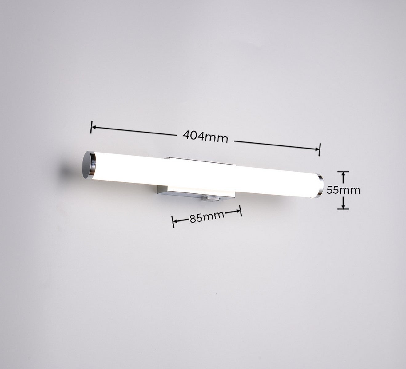 Kinkiet ścienny Mattimo biały chromowany LED 4W 4000K 500lm nad lustro z włącznikiem wym: 5 x 40 cm szkło IP44 Trio - 7