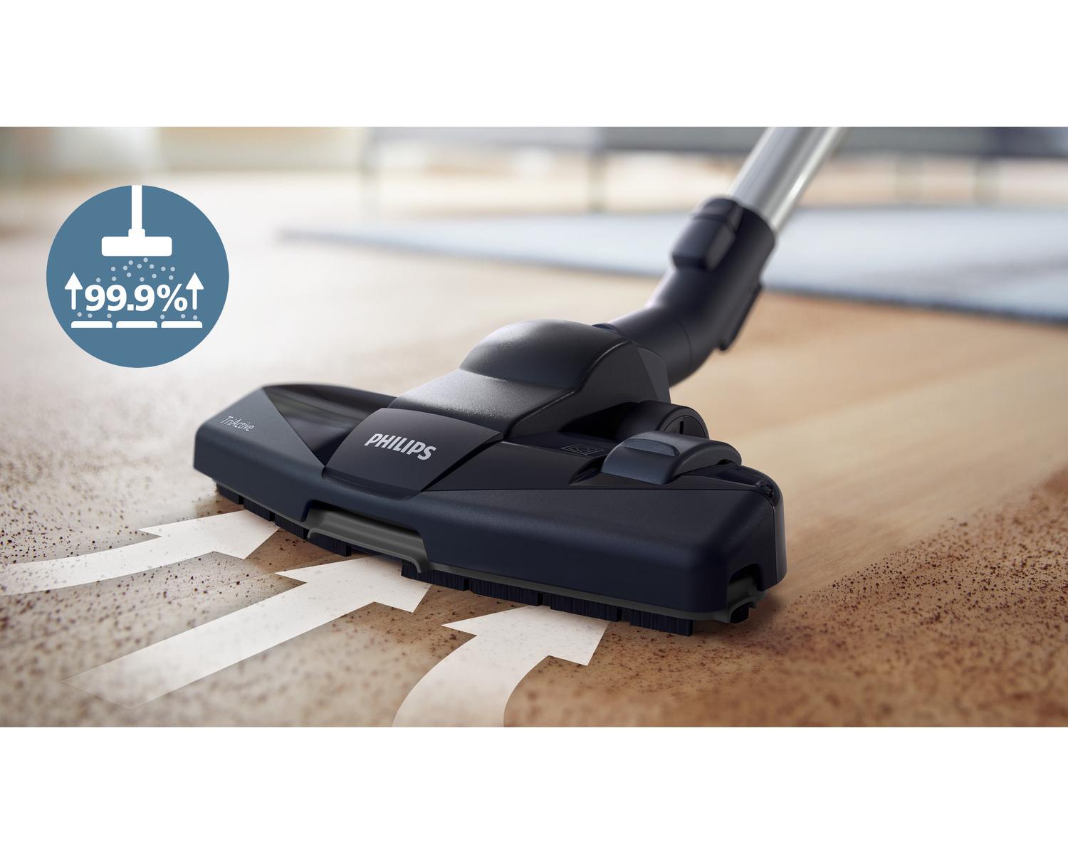 Philips PowerPro Compact Série 3000 Aspirateur sans Sac - 900 W avec Filtre HEPA et Brosse