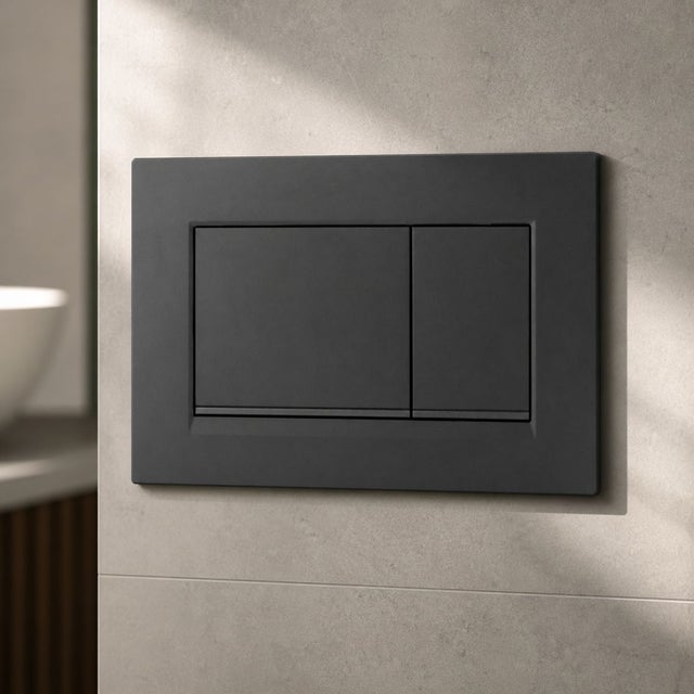 Plaque de commande SIGMA30 pour réservoir Geberit, ABS finition chromée ou noire, bouton mécanique anti-traces, 246x164mm