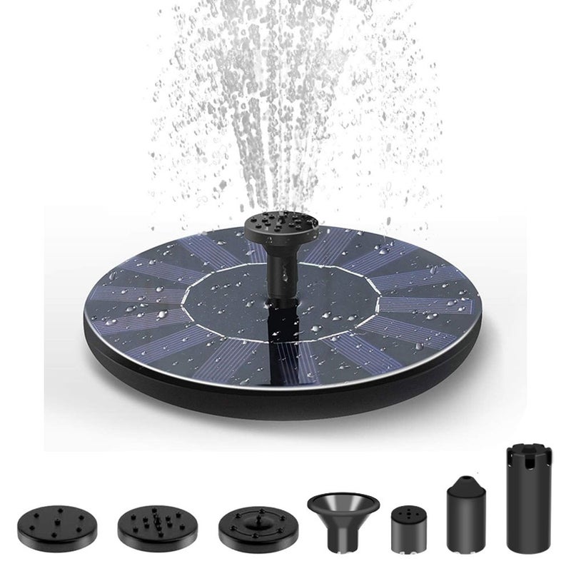 Pompa solarna do fontanny dla ptaków, miniaturowa pompa solarna do fontanny 1,4 W, 160 mm, zawiera 7 akcesoriów