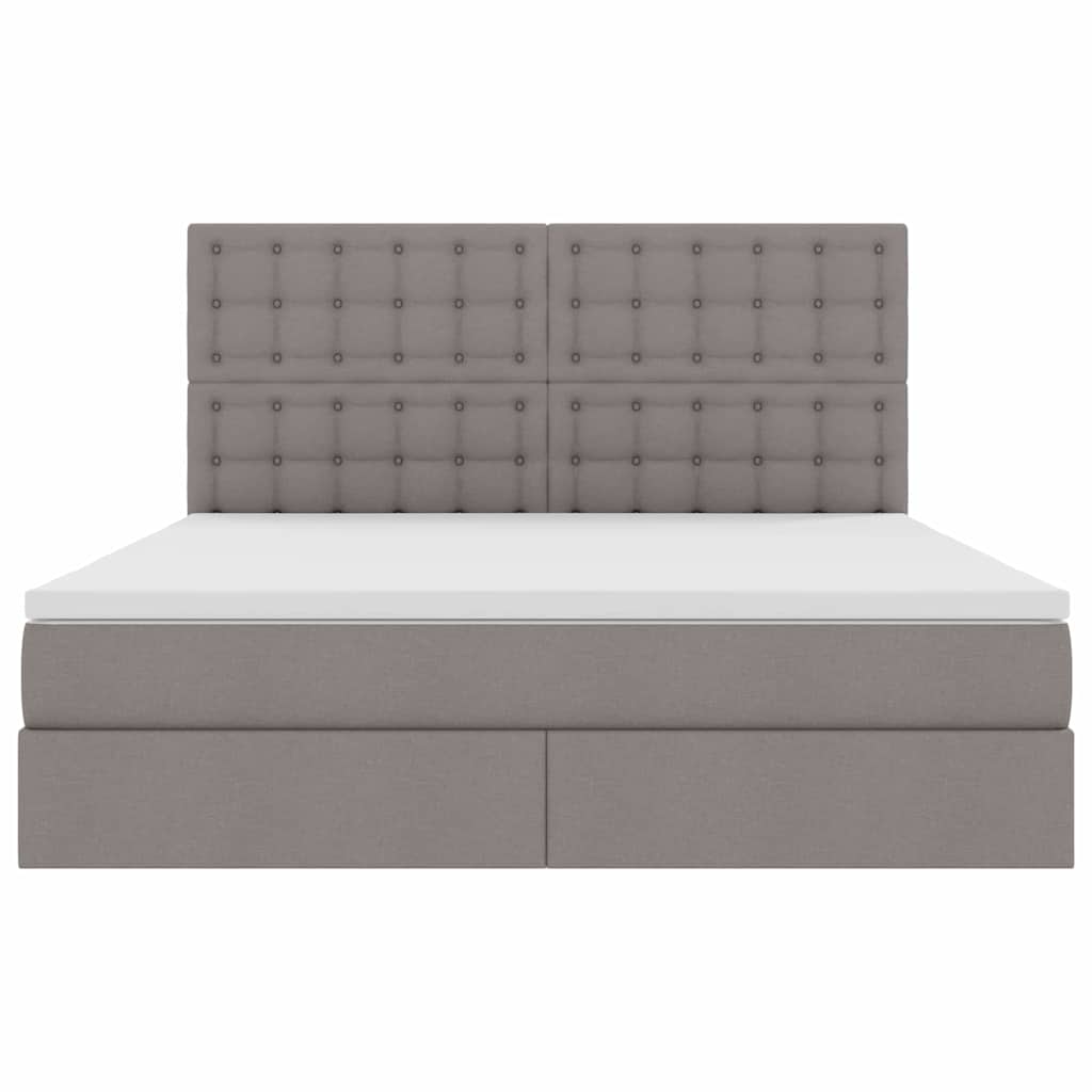 Lit avec rangement et matelas en tissu taupe pour la chambre, 160 × 200 cm - 7