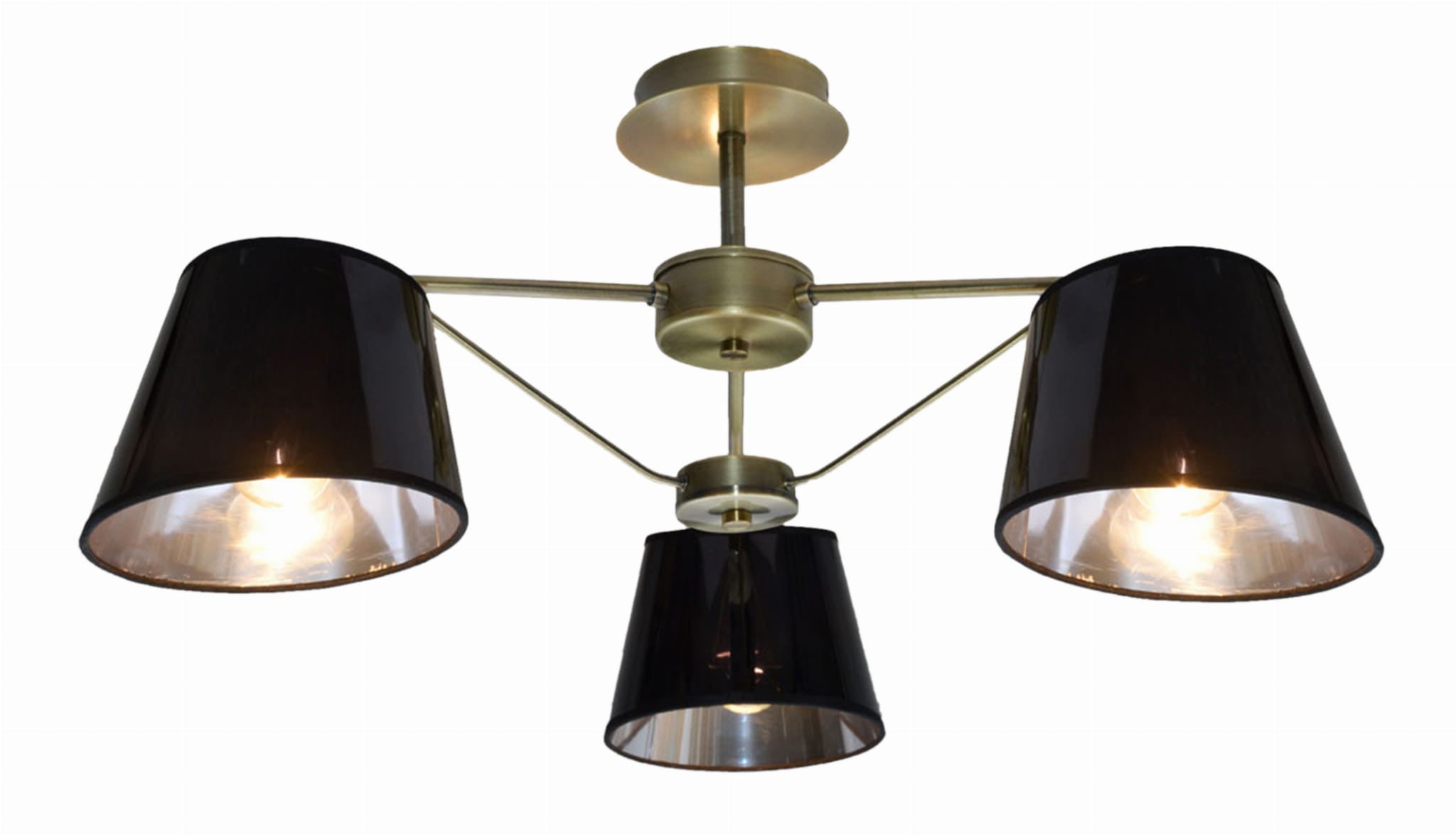 Lampa sufitowa Cortez mosiądz-czarna 3xE14x40W wym: 29 x 66 x 66 cm metal Candellux