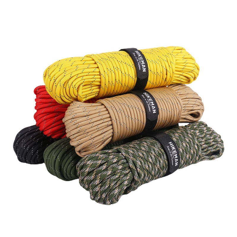 SaiXuan Pack De 5 Cords Paracorde 50m (4mm) - 250kg Charge Maximale, Corde 7 Brins Pour Survie Et Camping