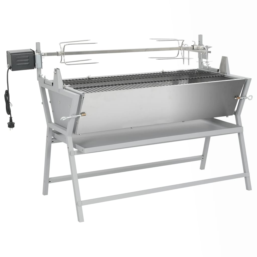 Vidaxl Asador Barbacoa De Hierro Y Acero Inoxidable Carne Acero Inoxidable, Leroy Merlin