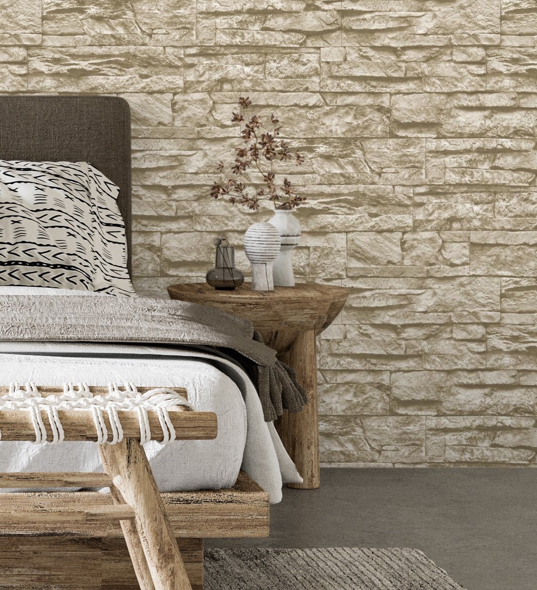 Carta Da Parati Lavabile Imitazione Pietra Ardesia - Rotolo 10m X 0.53m - Foto 8