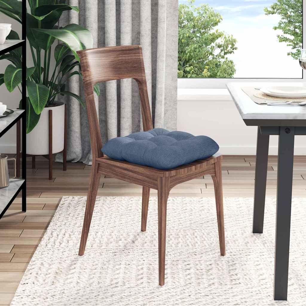 Cojines para asiento 4 pcs Azul 45 x 45 cm Tela de pana vidaXL - 5