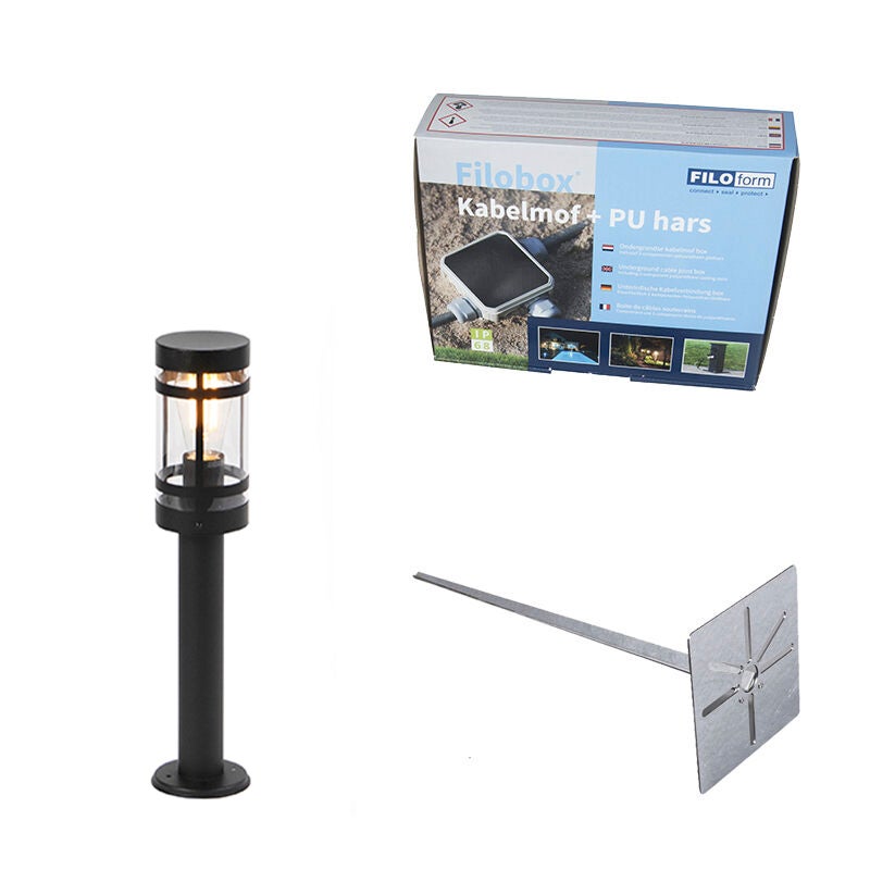 Nowoczesna lampa zewnętrzna czarna 50 cm IP44 - Gleam