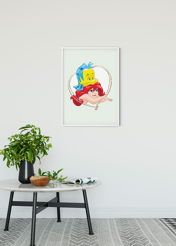 Cartel artístico de komar - disney ariel & fabius - talla: 40 x 50 cm