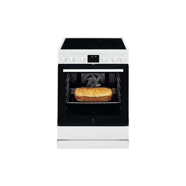 Cuisiniere Electrolux LKR64890BW 60x60 vitro ceramique 4 zones four 73 L blanc