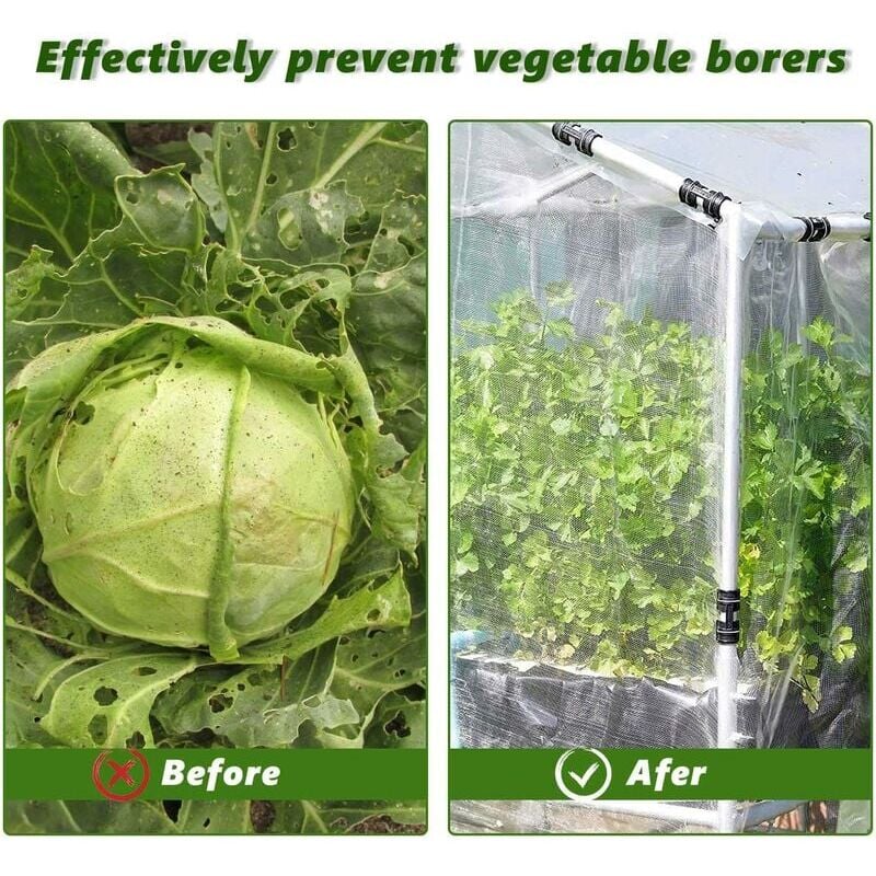 Blanc Filet Anti Insecte Potager 3 X 6 M, Filet Protection Potager Filet Jardin Convient Pour Protection Plantes Fleurs Legumes Fruits 80790462