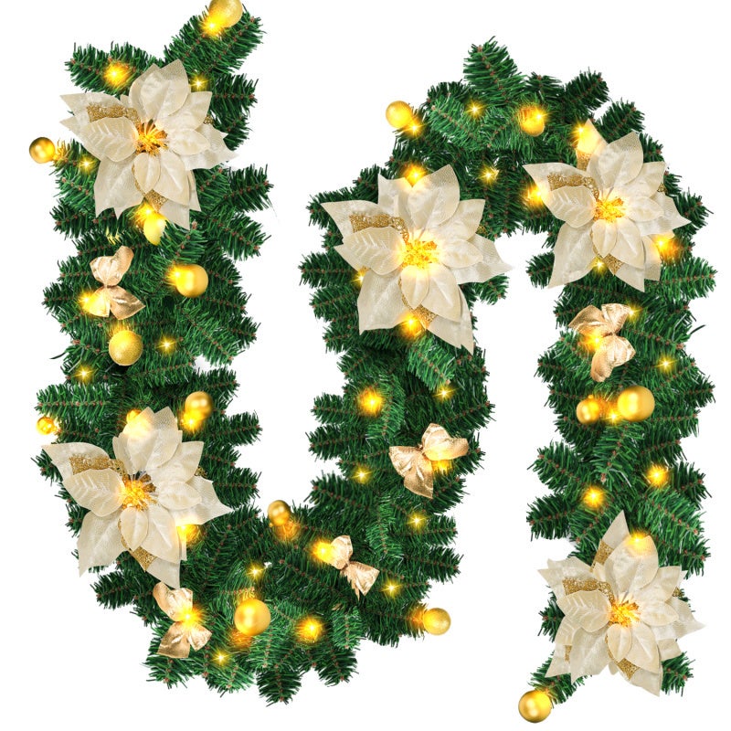 Guirlande Sapin De Noël Artificielle – Longueurs 1.5m/1.8m/2.7m, Décoration Intérieur/extérieur, PVC Vert Résistant