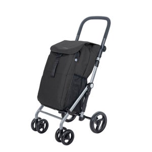Chariot de courses pliable avec siège et sac isotherme, caddie à 6 Roues pour