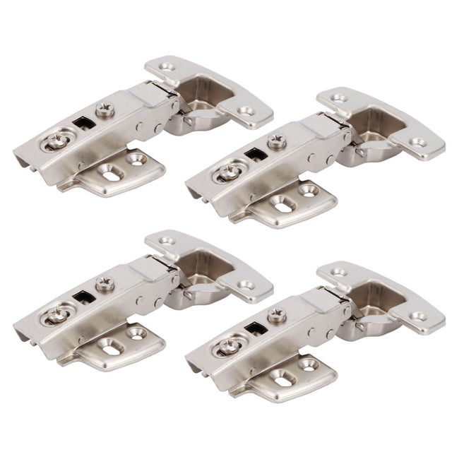Lot de 4 charnières pour portes de placard de cuisine avec amortisseur, en acier laminé à froid Bisagra, bras droit, 11,5 x 7 x 2,5 cm