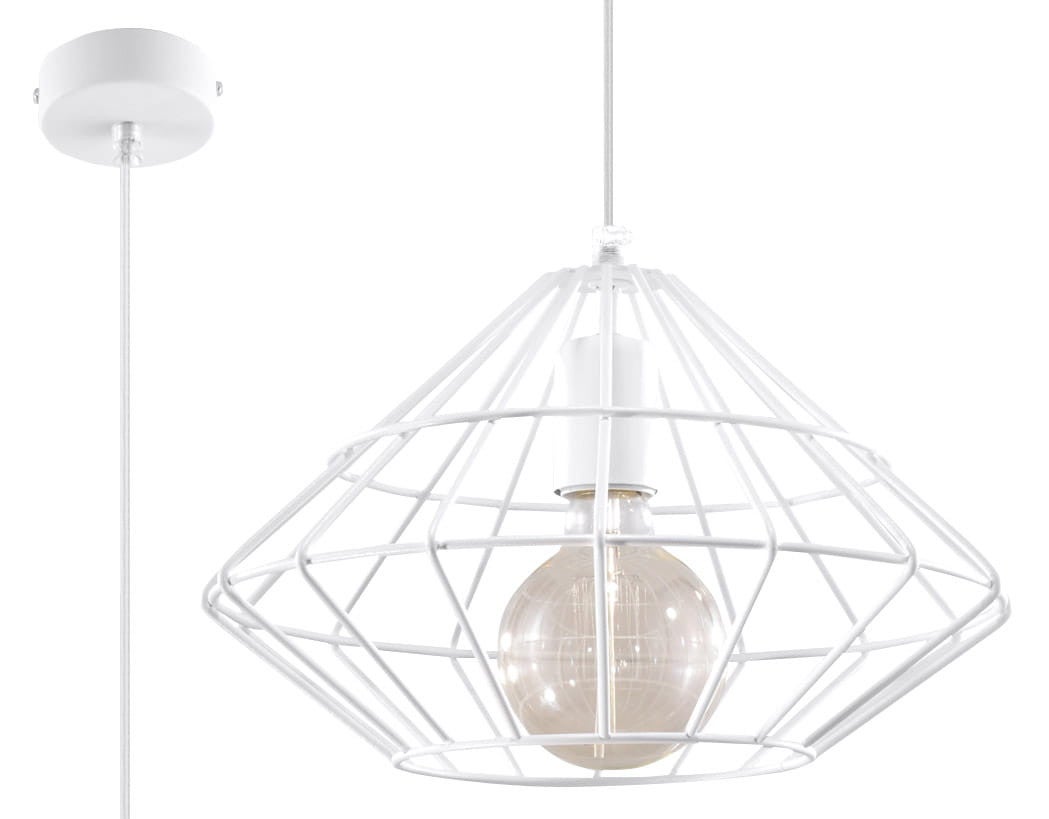 Lampa sufitowa wisząca Umberto biała 1xE27x60W wym: 100 x 33 x 33 cm metal Sollux Lighting
