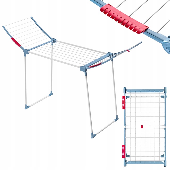 SUSZARKA NA PRANIE BIELIZNĘ STOJĄCA 175cm DO UBRAŃ SKŁADANA UCHWYTY DUŻA