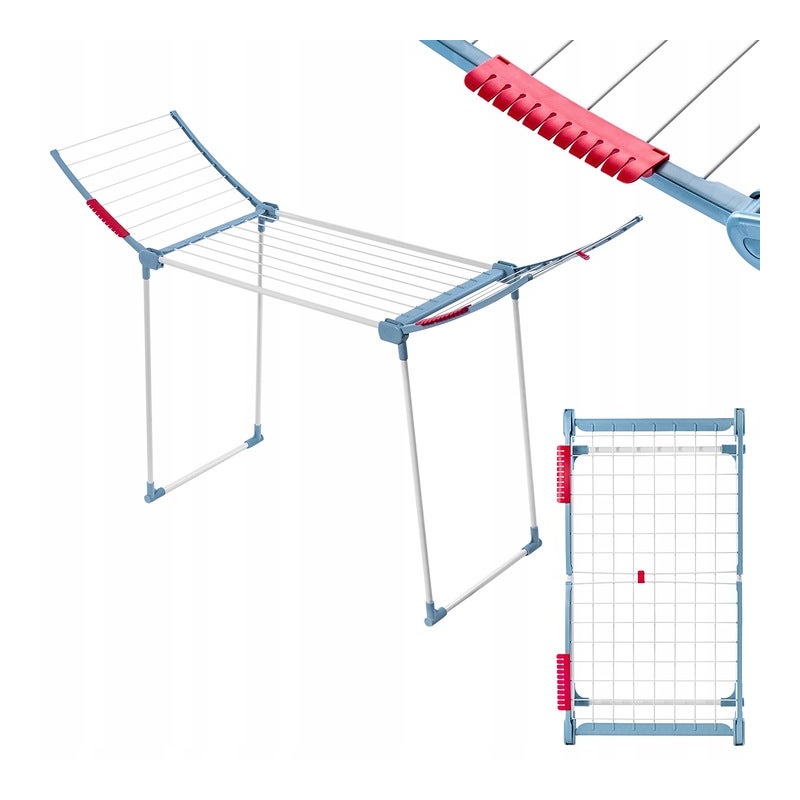 SUSZARKA NA PRANIE BIELIZNĘ STOJĄCA 175cm DO UBRAŃ SKŁADANA UCHWYTY DUŻA