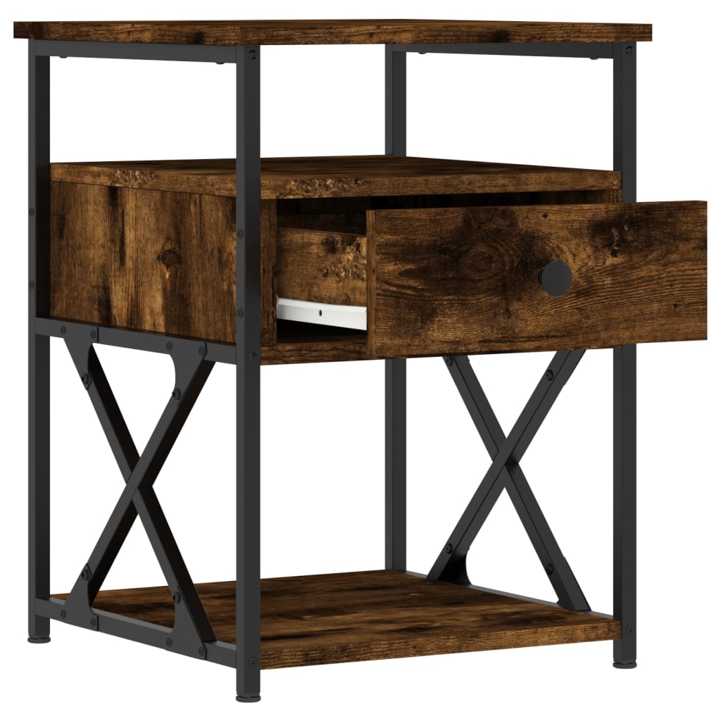 Maison Exclusive - Table de chevet chêne fumé 40x42x55 cm bois d'ingénierie - 6