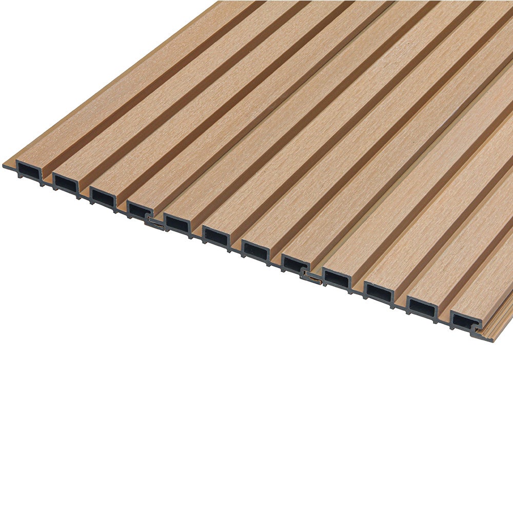Home Deluxe - Revêtement de façade en WPC DUVAR - Couleur : teck, dimensions : 2 m² env. 190 x 21,9 x 2,6 cm, matériel de montage inclus I Panneaux de - 6