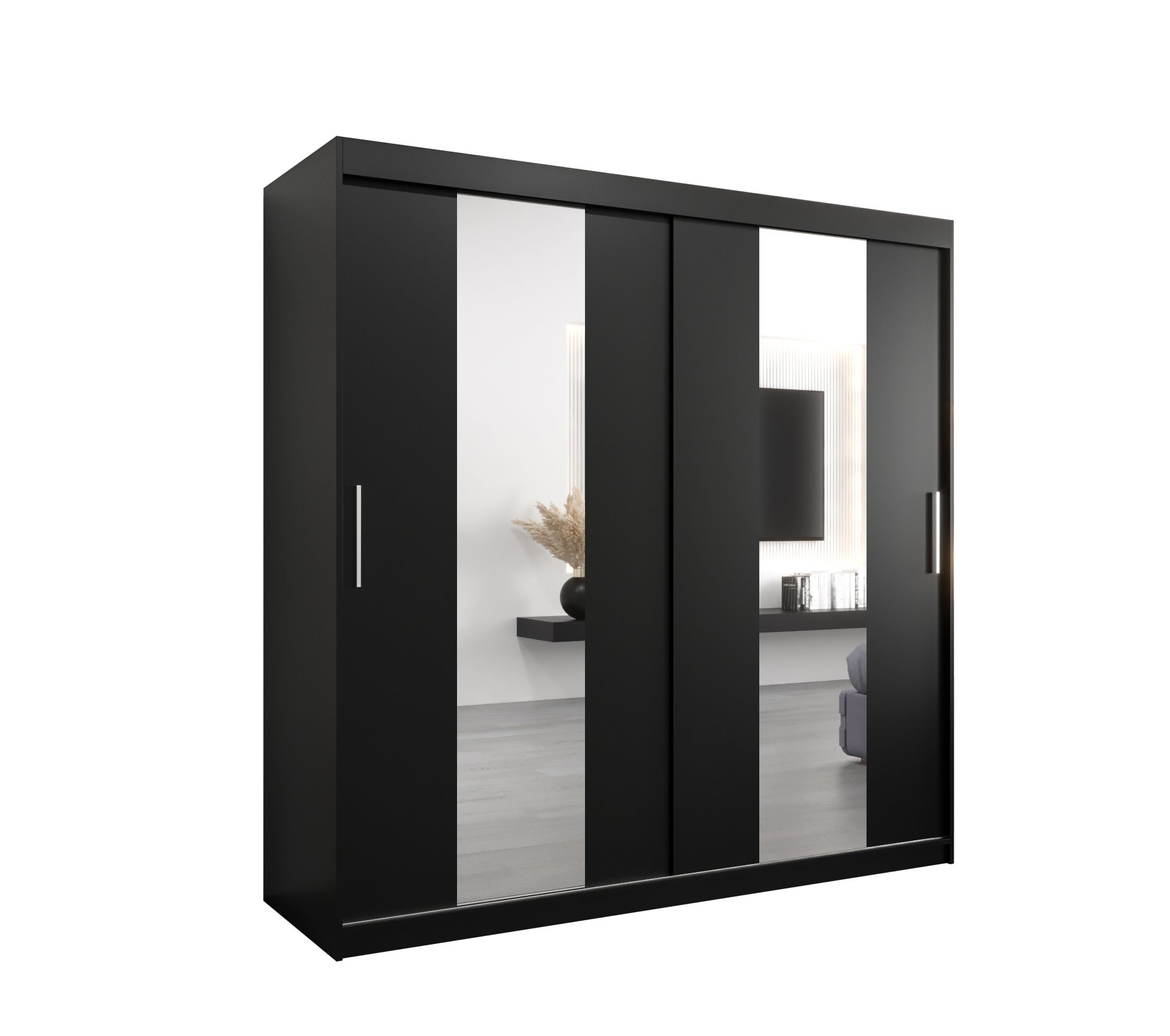 Szafa przesuwna garderoba POLE 200 x 62 x 200 cm Czarny - Abiks Meble
