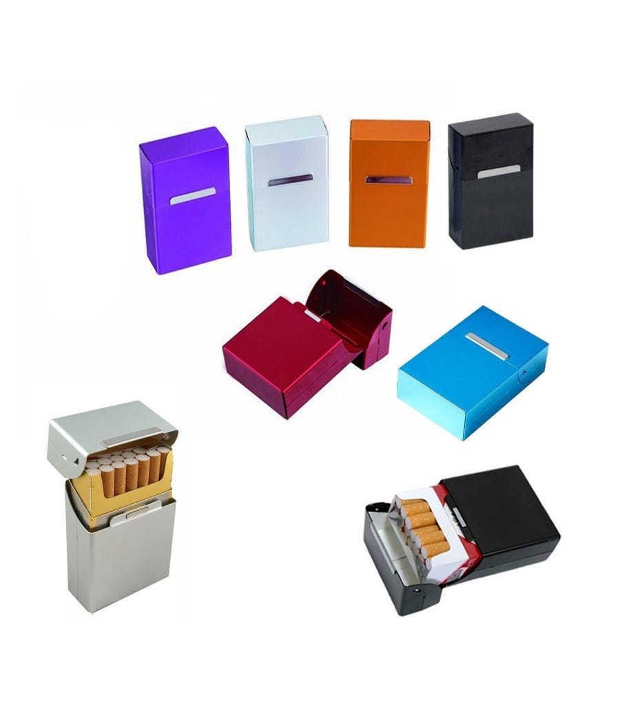 Portasigarette In Alluminio Sinzau - Antiurto, Antiacqua, Chiusura Magnetica, 2 Pezzi - Foto 5