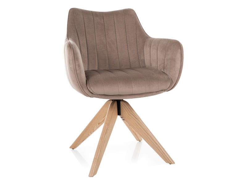 Krzesło tapicerowane AZALIA D VELVET ciemnobeżowe